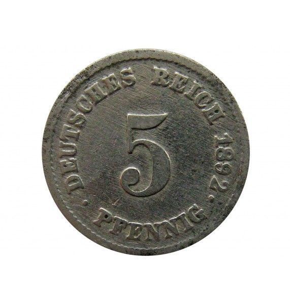 Германия 5 пфеннигов 1892 г. G