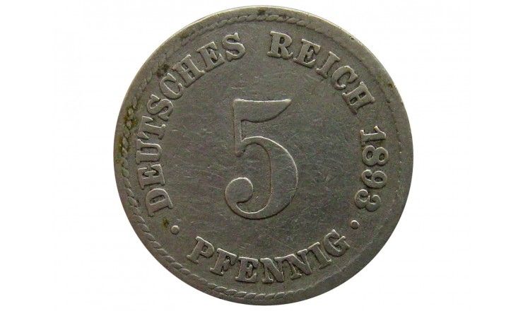 Германия 5 пфеннигов 1893 г. A