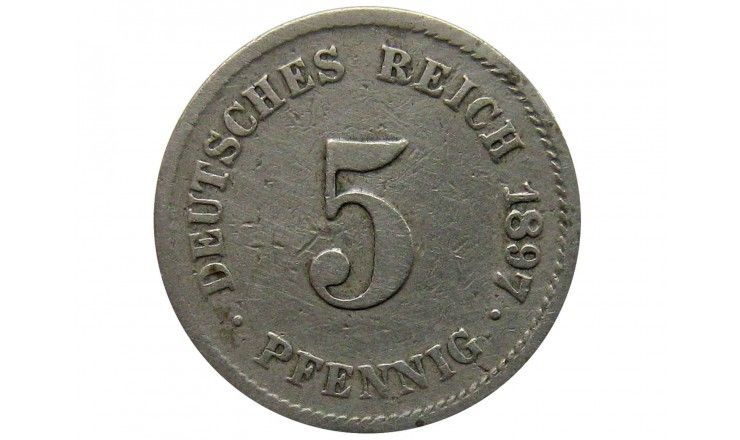 Германия 5 пфеннигов 1897 г. G