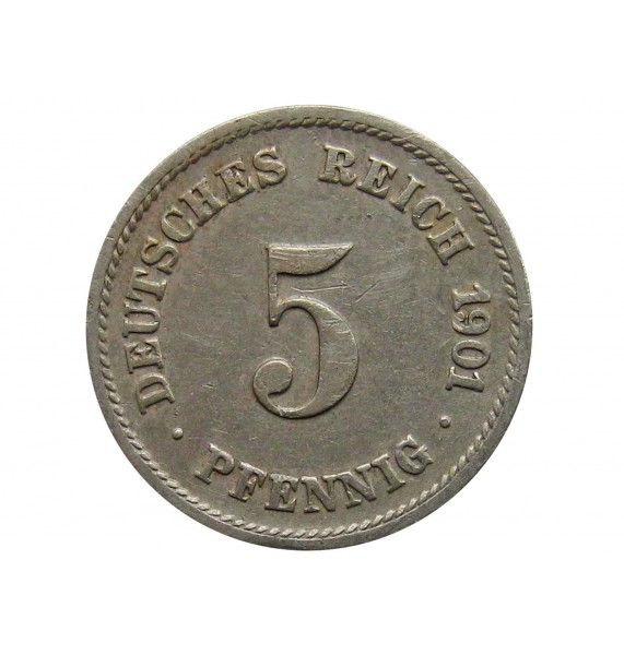 Германия 5 пфеннигов 1901 г. G