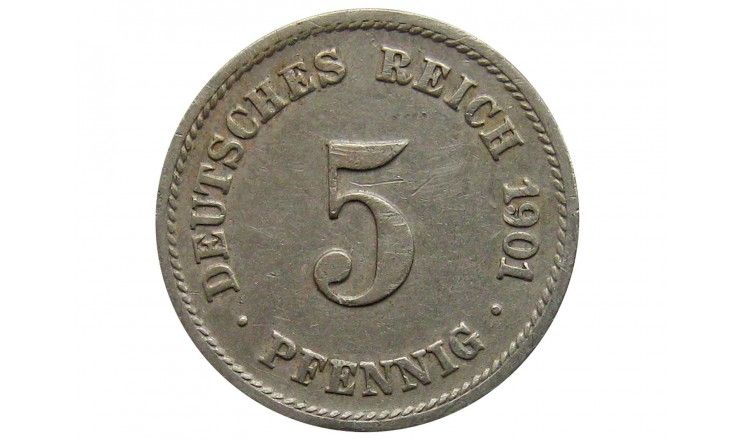 Германия 5 пфеннигов 1901 г. G