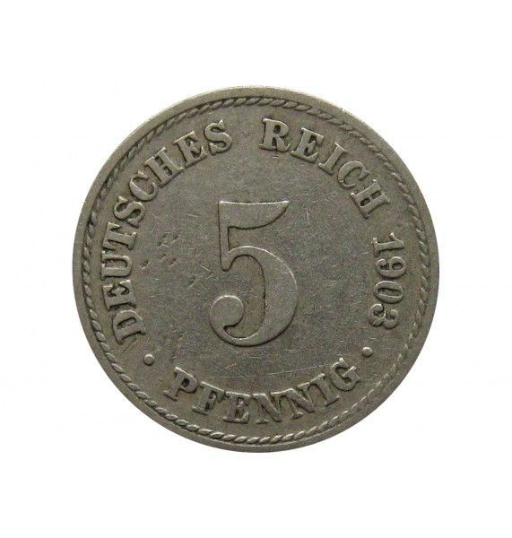 Германия 5 пфеннигов 1903 г. A