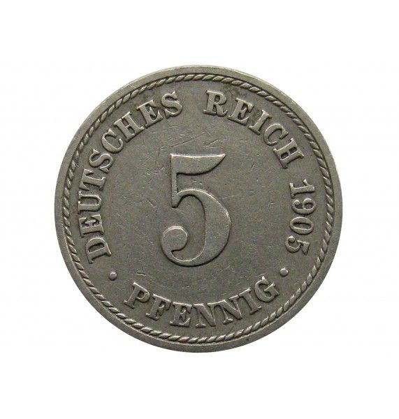 Германия 5 пфеннигов 1905 г. A