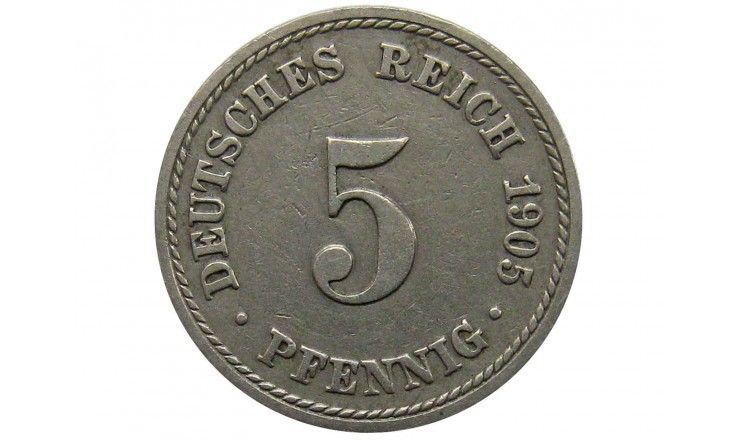 Германия 5 пфеннигов 1905 г. A