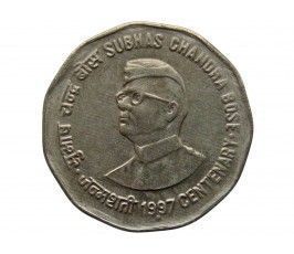 Индия 2 рупии 1997 г. (100 лет со дня рождения Субхаса Чандры Боса)