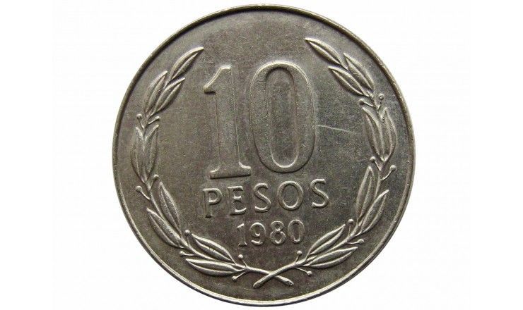 Чили 10 песо 1980 г.