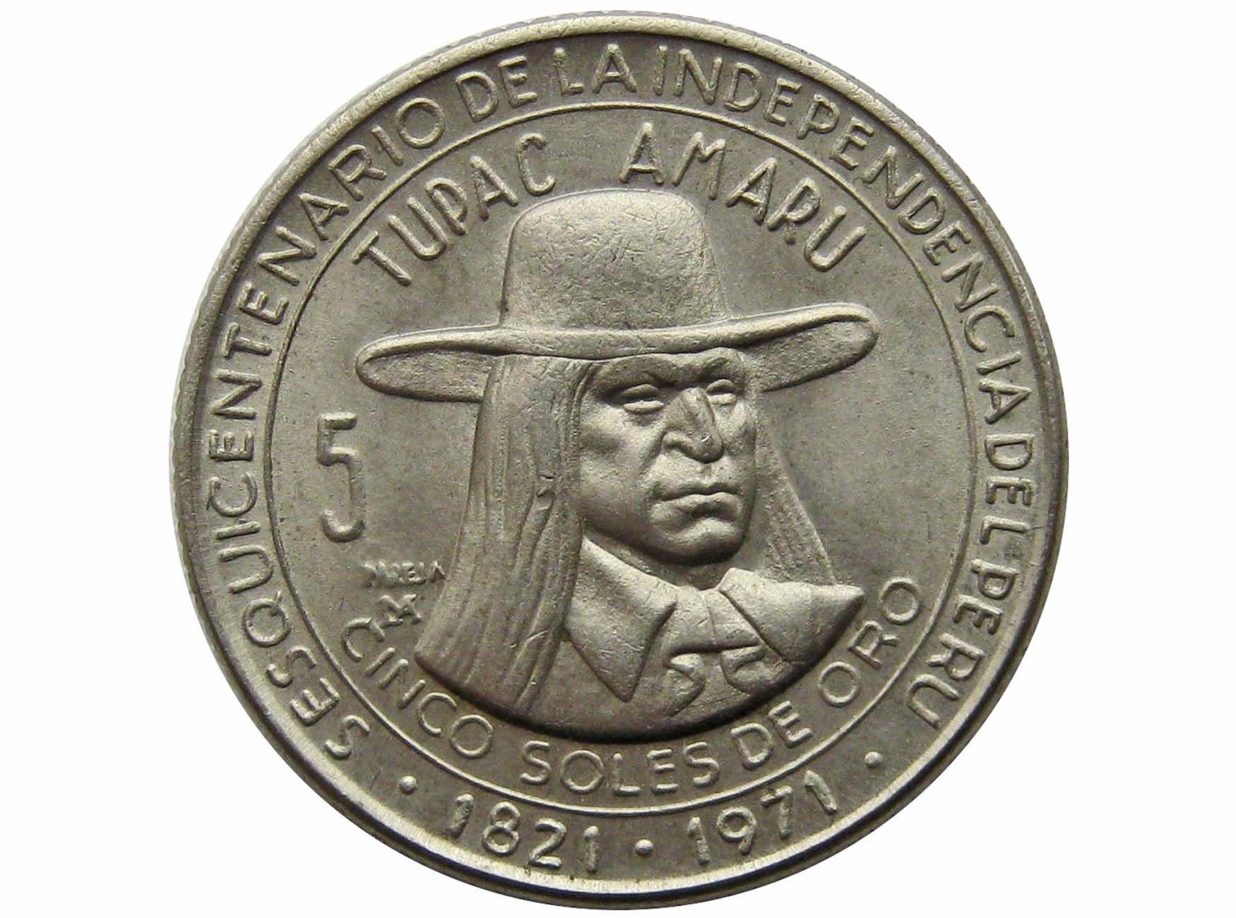 5 Перу 1971. Мексиканский монета Билли Гибонса. Панама 100 лет независимости. Кубинская монета 1971г.