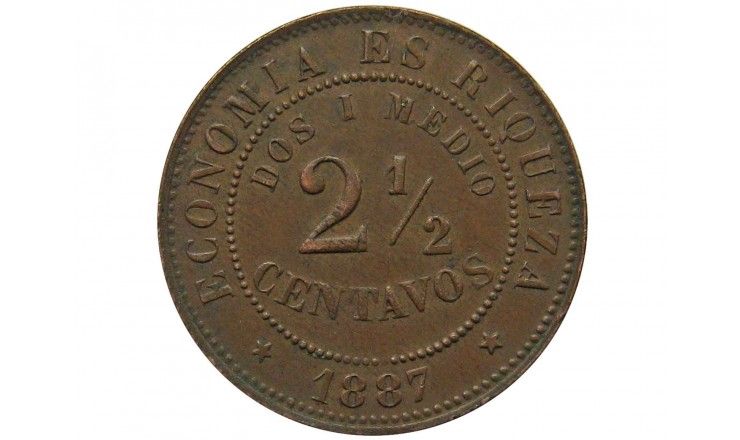 Чили 2 1/2 сентаво 1887 г.