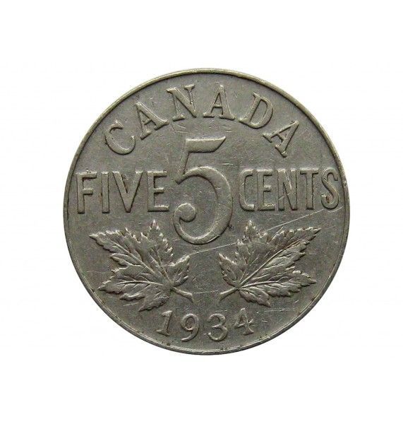 Канада 5 центов 1934 г.