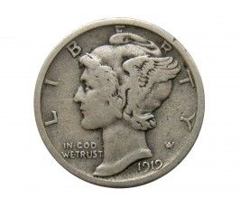 США дайм (10 центов) 1919 г. D