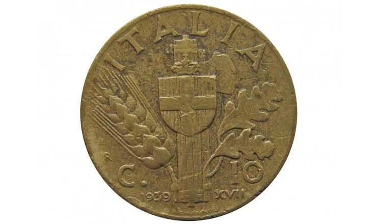 Италия 10 чентезимо 1939 г.