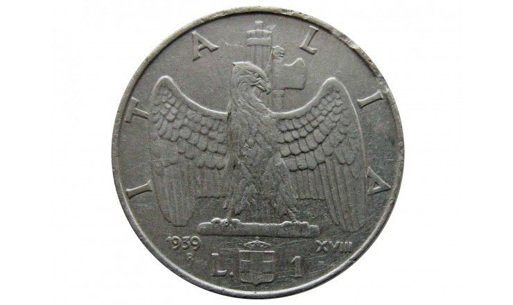 Италия 1 лира 1939 г. (не магнитная)