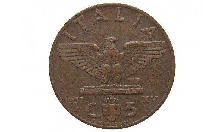 Италия 5 чентезимо 1937 г.