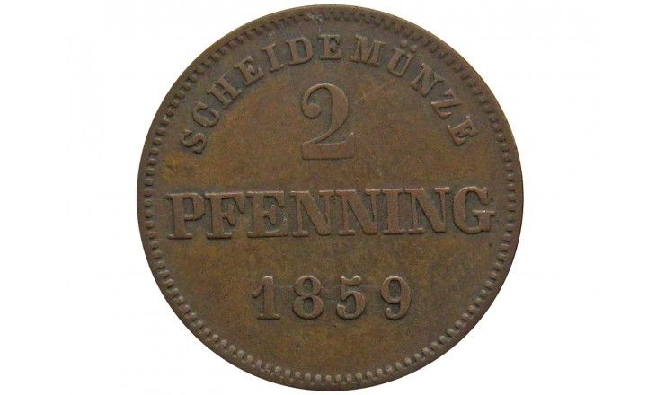 Бавария 2 пфеннига 1859 г.
