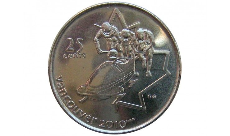 Канада 25 центов 2008 г. (Бобслей)