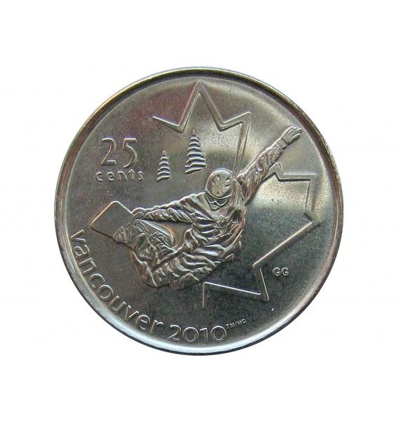 Канада 25 центов 2008 г. (Сноуборд)