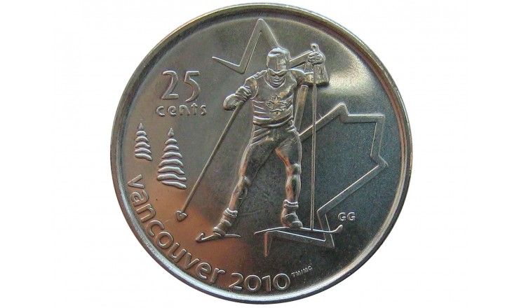 Канада 25 центов 2009 г. (Лыжные гонки)