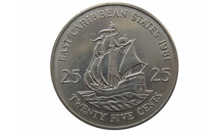 Восточно-Карибские штаты 25 центов 1981 г.