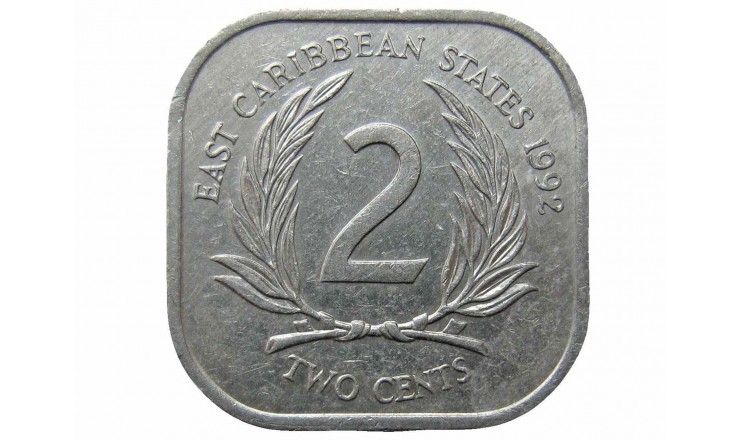 Восточно-Карибские штаты 2 цента 1992 г.