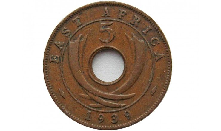 Британская Восточная Африка 5 центов 1939 г. KN