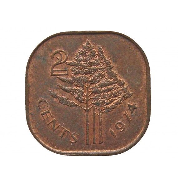 Свазиленд 2 цента 1974 г.