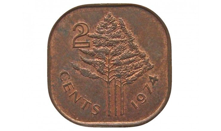 Свазиленд 2 цента 1974 г.