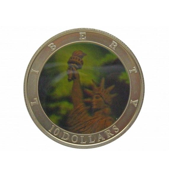 Либерия 10 долларов 2002 г. (Статуя Свободы )