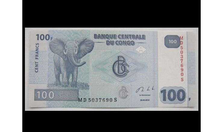 ДР Конго 100 франков 2013 г.
