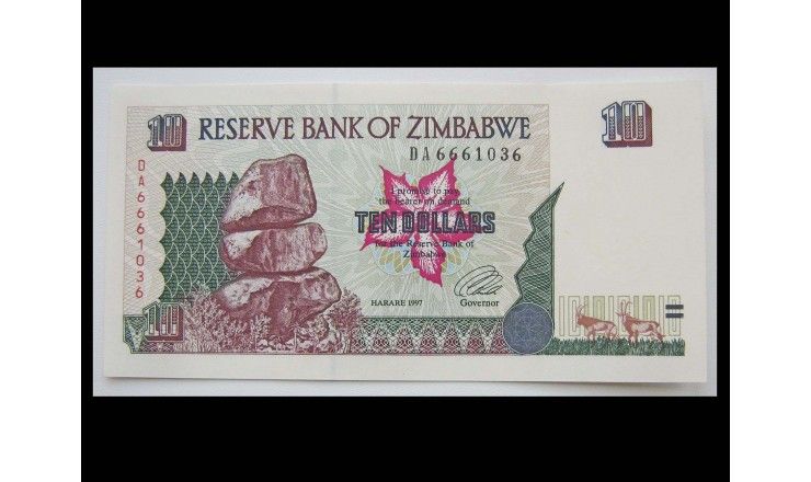 Зимбабве 10 долларов 1997 г.