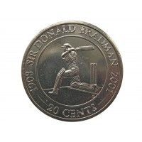Австралия 20 центов 2001 г. (Сэр Дональд Брэдман)