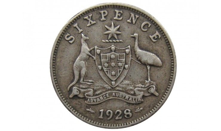 Австралия 6 пенсов 1928 г.