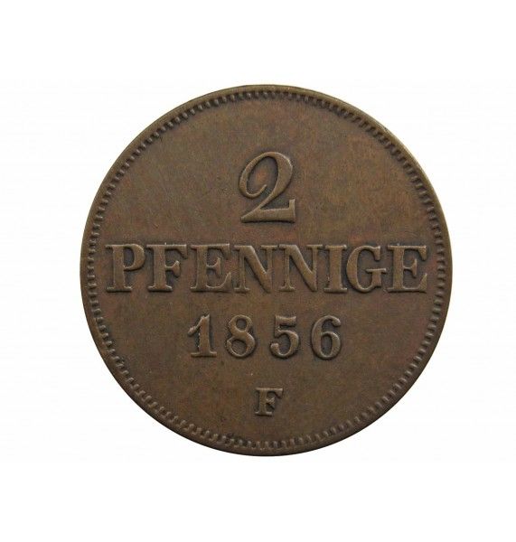 Саксония 2 пфеннига 1856 г.