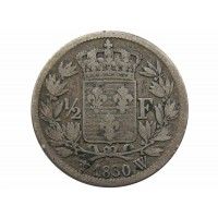 Франция 1/2 франка 1830 г. W