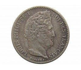 Франция 1/4 франка 1845 г. А 