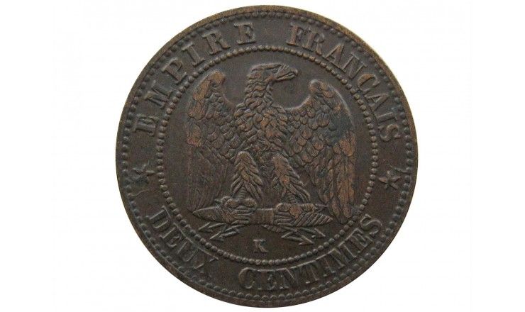 Франция 2 сантима 1862 г. К