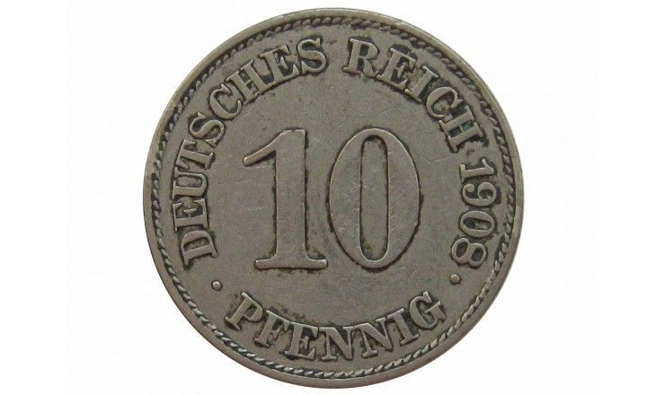Германия 10 пфеннигов 1908 г. E