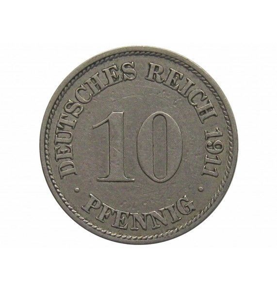 Германия 10 пфеннигов 1911 г. J