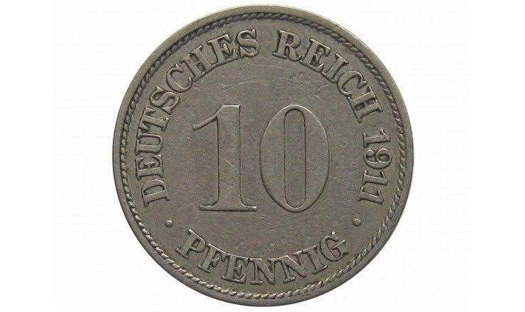 Германия 10 пфеннигов 1911 г. J