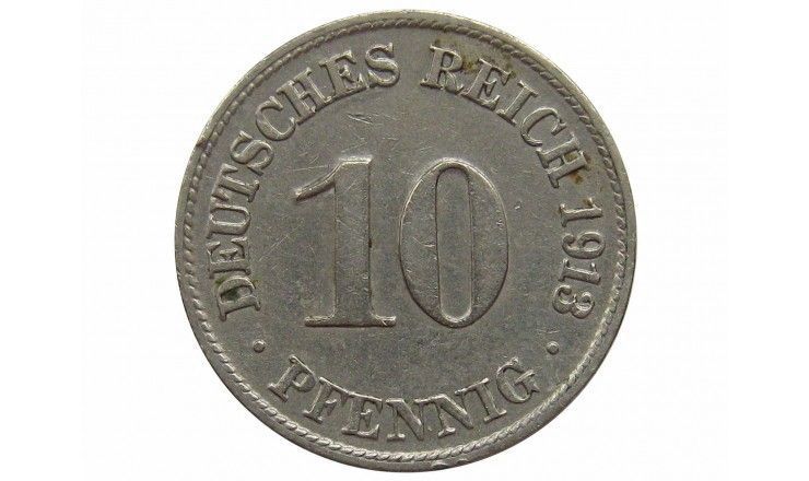 Германия 10 пфеннигов 1913 г. D