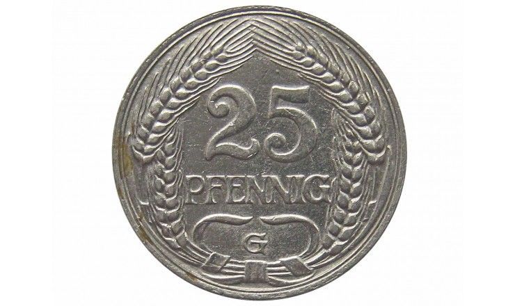Германия 25 пфеннигов 1910 г. G