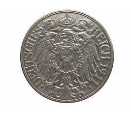 Германия 25 пфеннигов 1911 г. D