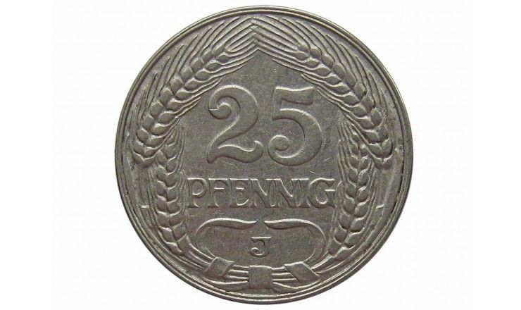 Германия 25 пфеннигов 1911 г. J