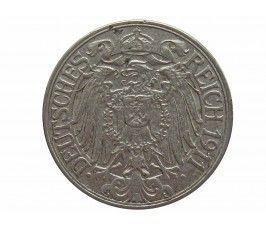 Германия 25 пфеннигов 1911 г. J