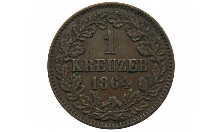 Баден 1 крейцер 1864 г.
