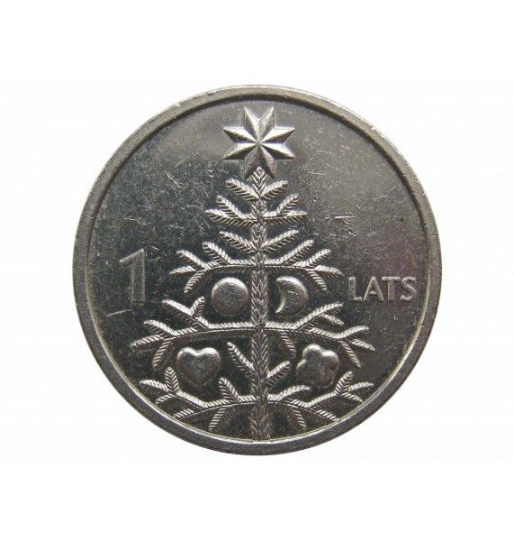 Латвия 1 лат 2009 г. (Рождественная ель)