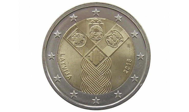 Латвия 2 евро 2018 г. (100 лет Независимости)