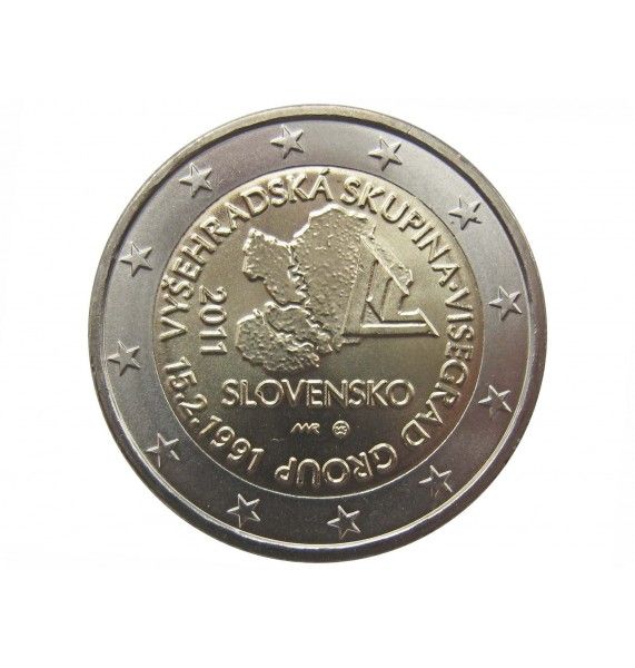 Словакия 2 евро 2011 г. (20 лет Вышеградской группе)