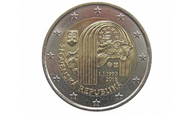 Словакия 2 евро 2018 г. (25 лет Словацкой республике)
