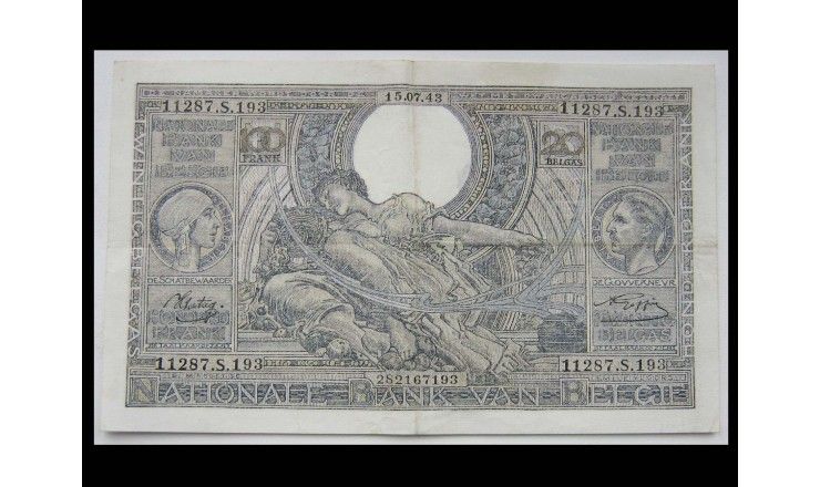 Бельгия 100 франков 1943 г.
