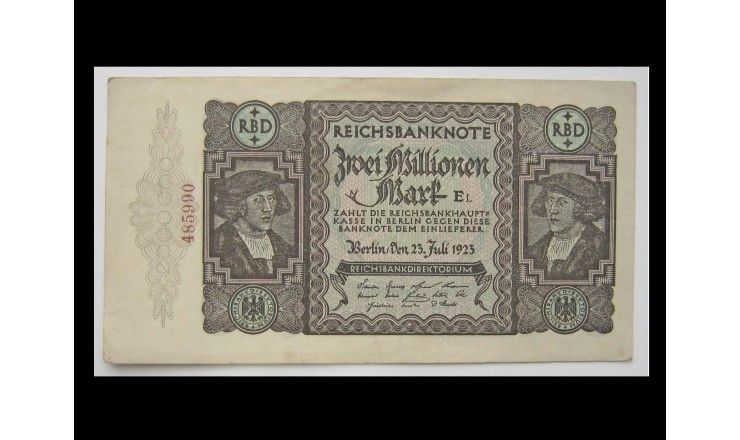 Германия 2 миллиона марок 1923 г.